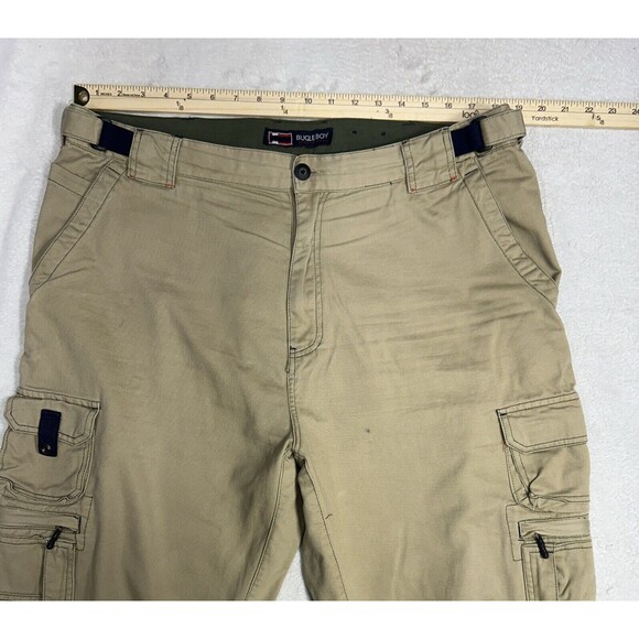 Vintage Bugle Boy Cargo Pants Tan Beige Loose Baggy Skater Y2K Men's Size 38x30 - Picture 5 of 9